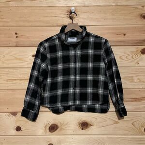 Old Navy Flannel Black White 100% Cotton